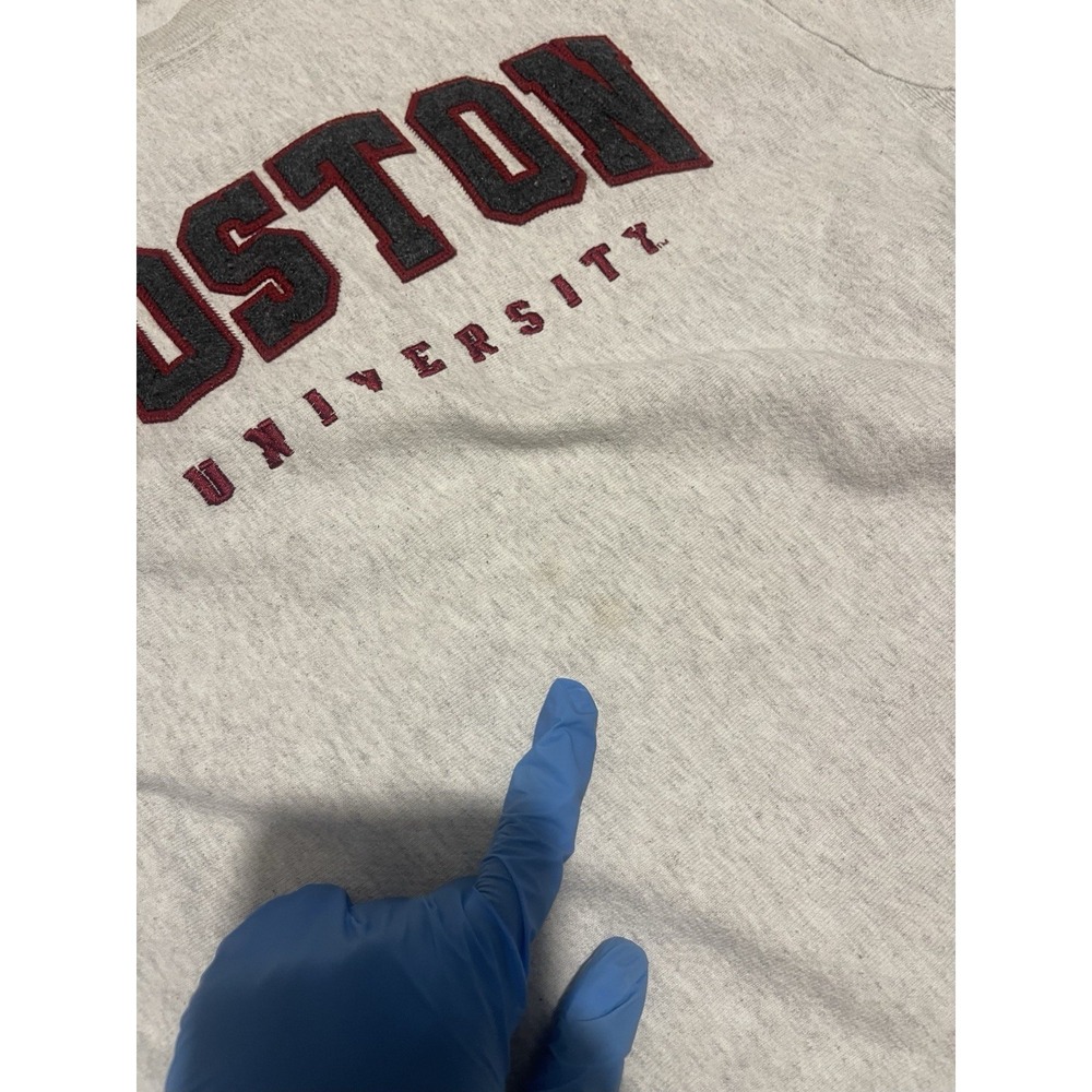 VTG Champion Reverse Weave Crew Neck Sweater Boston University Medium - Picture 11 of 12